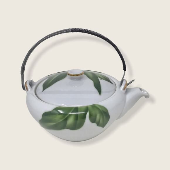 Vintage Seyei Porcelain Tea Set Fine Bone China 6 Piece Leaf Print - Picture 6 of 11